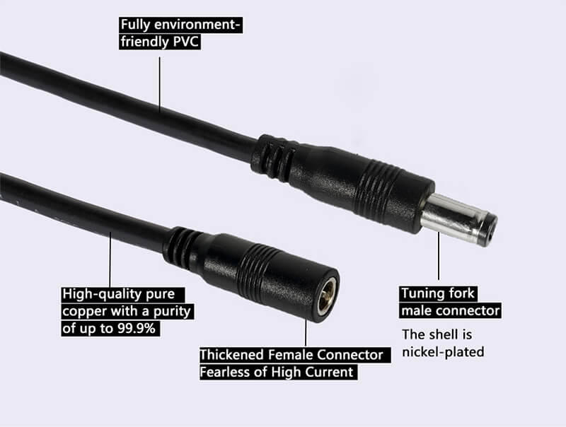 DC male-to-female, male-to-male power cables1