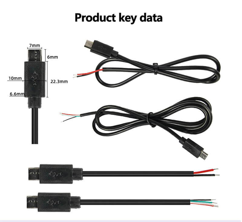 Android micro male charging cable3