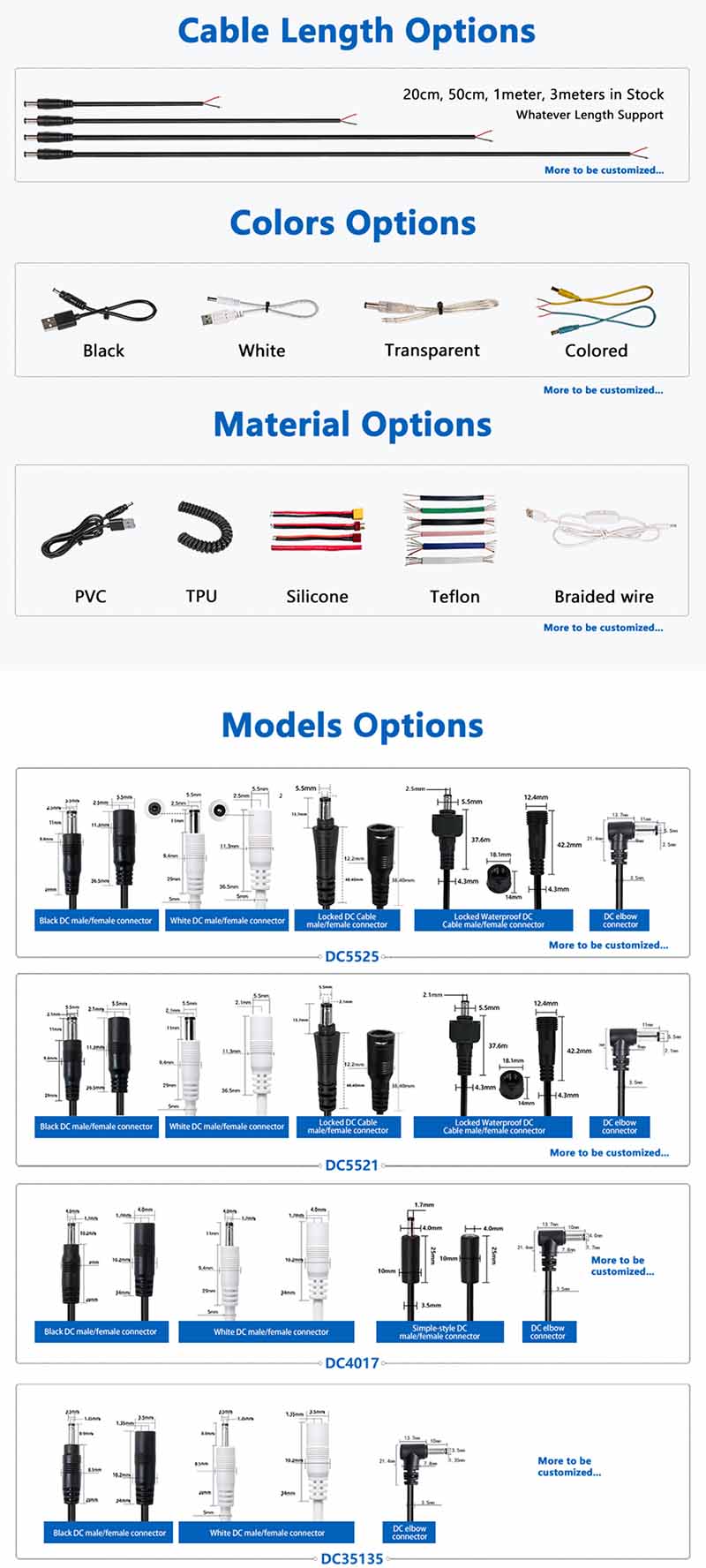 DC Transparent Male and Female Cables5