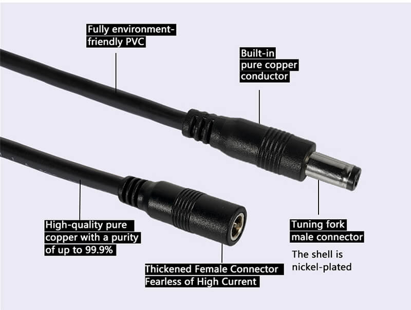 DC female to male (two, three, four connectors) power cable2