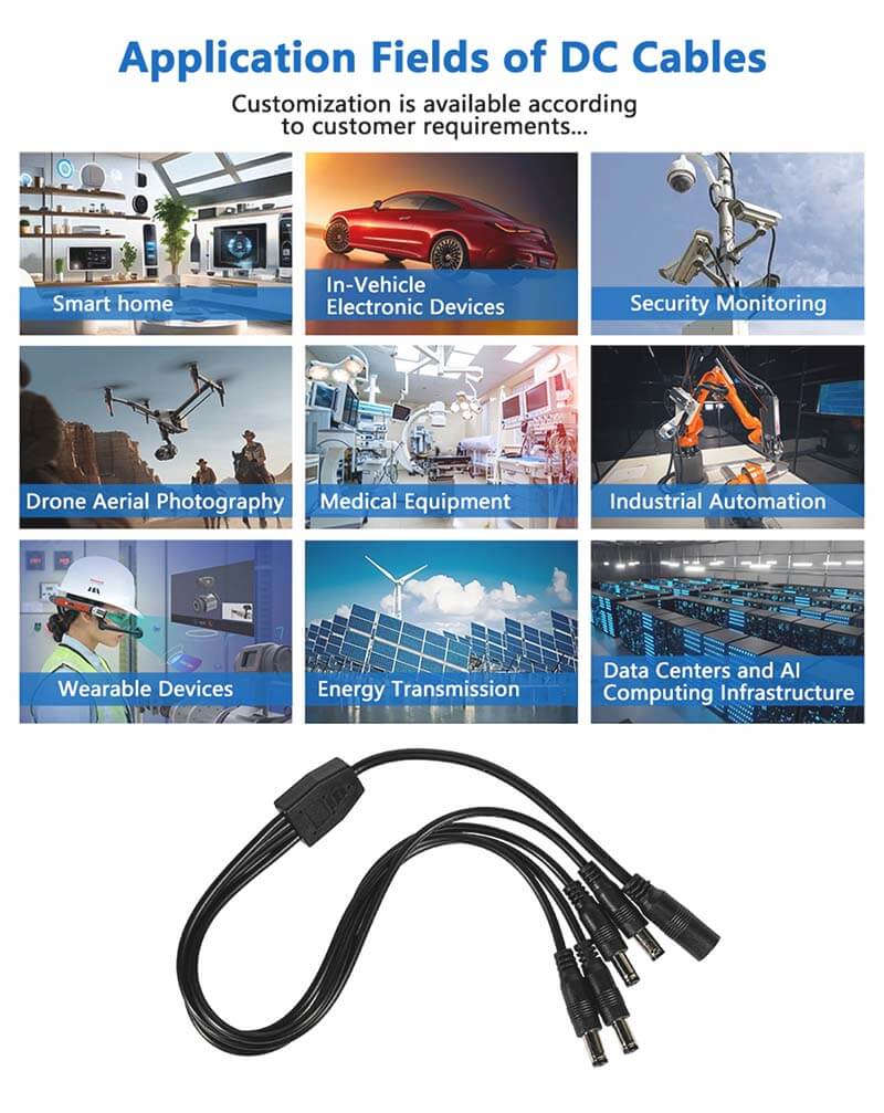 DC female to male (two, three, four connectors) power cable9