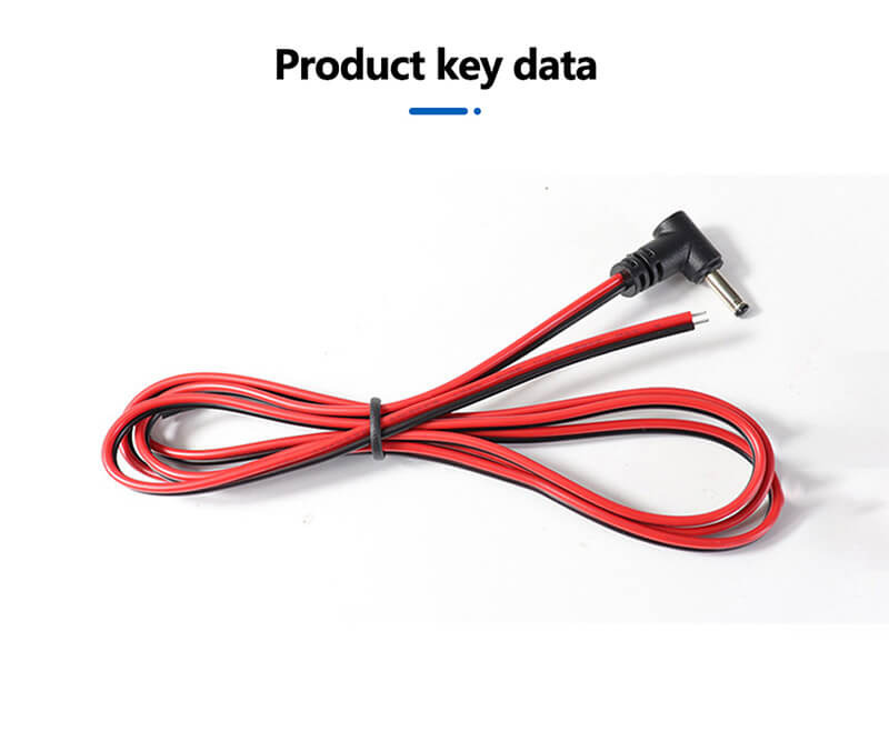 DC male bend connector, red and black double parallel lines.1