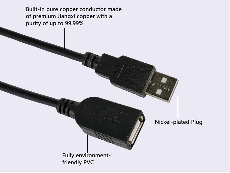 USB male female single-head charging cable2