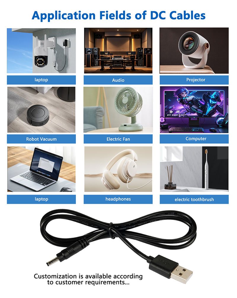 USB male to DC male power cable10