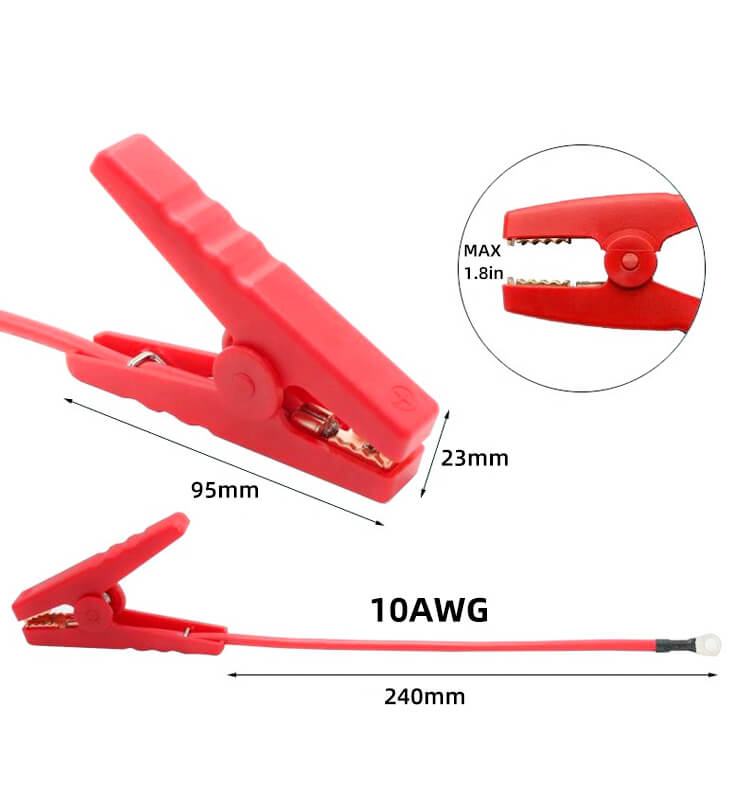 Car Battery Alligator Clip to Ring Terminal Connection Cable (2)