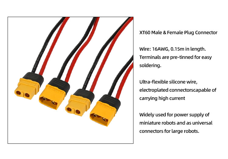 XT60 Male & Female Connector with Pigtail Cable (1)