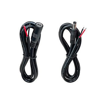 DC power cable connected to electronic equipment