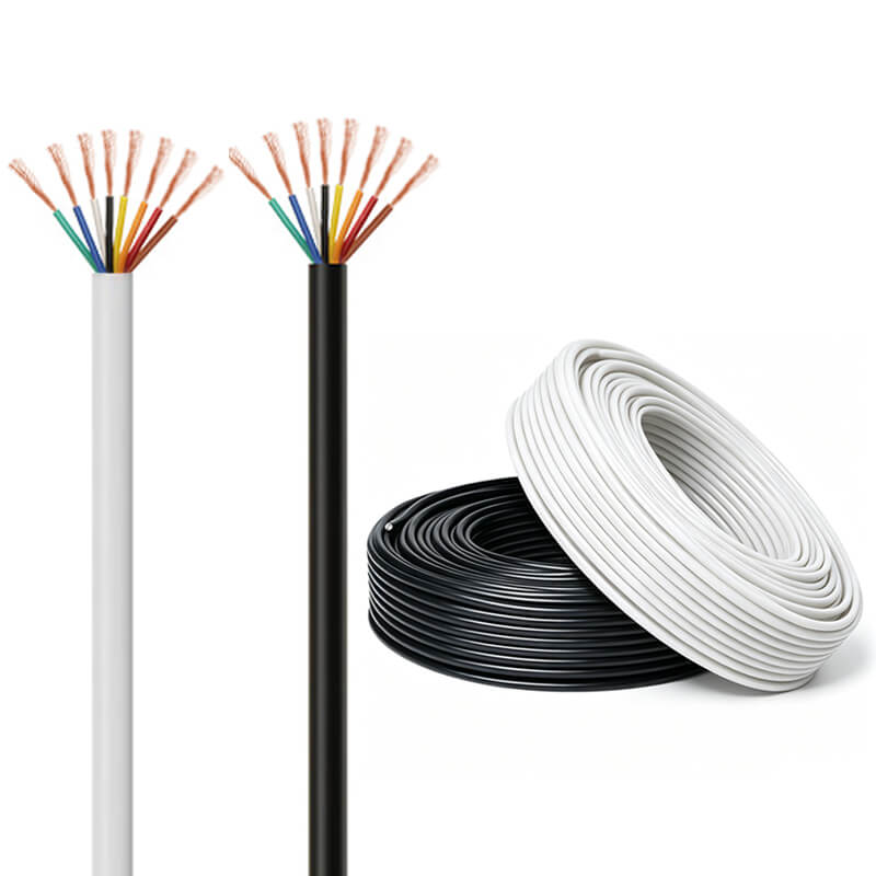 Multi-core wires and coiled cable materials prepared for wire harness production